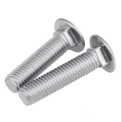 Carrinho de cabeça plana de aço galvanizado de carbono, parafuso com garganta quadrada com roscas DIN603