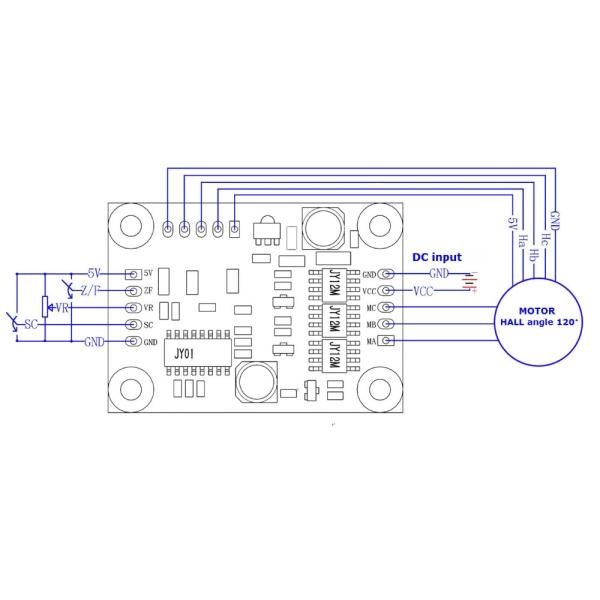 Управление мотора DC JYQD_V7.0 24V 3A 72W безщеточное, контрольная панель мотора, регулятор скорости