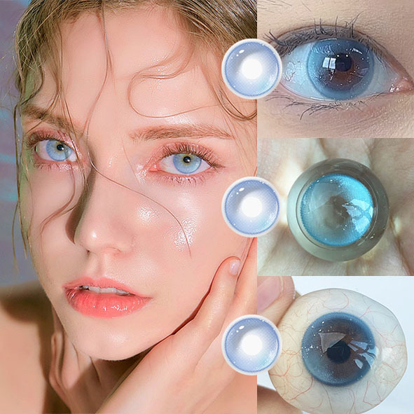 Wholesale Shepherdess Blue 14.5mm Diameter Yearly Colored Contact Lenses with Comfort-Focused Design