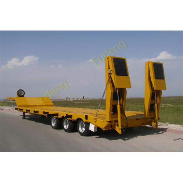 80 ton Gooseneck low loader Low Bed Tractor truck trailer sale Hydraulic ramp