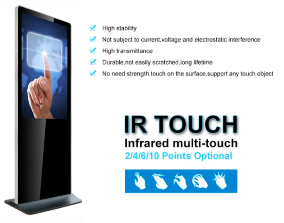 стойка пола 55inch 2K 350cd/M2 рекламируя машину 8ms