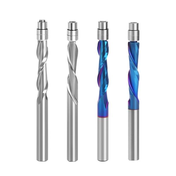 Customized Inch Size AstraHP Coated Solide Carbide Compressor Up/Down 2 Flute Spiral Cutter Up-Cut Flush Trim Router Bit