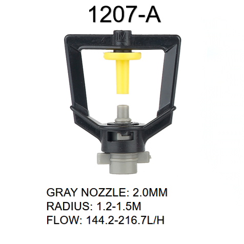 Rotating Sprinkler for Nursery Irrigation Endurable and Refractive Atomization Design