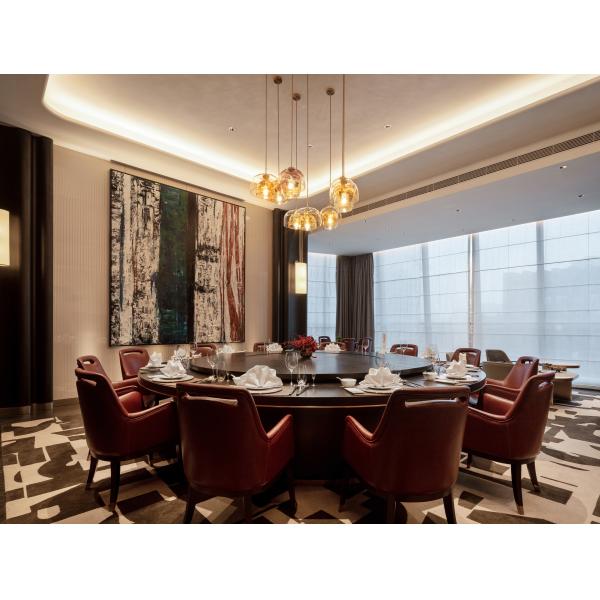 Light Luxury Hotel Restaurant Furniture Includes Electric Table And Leather Dining Chairs