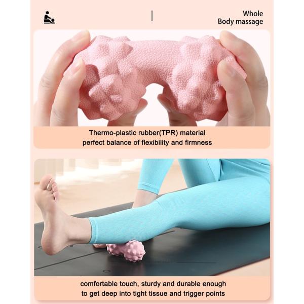 Silicone Peanut Massage Ball Double Lacrosse Massage Roller Ball For Muscle Therapy Release