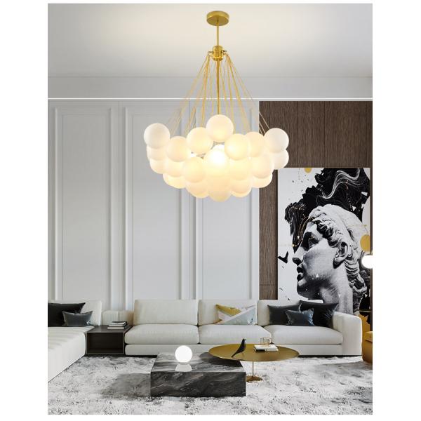 E27 Bulb Base Nordic INS Restaurant Bubble Ball Glass Pendant for Bedroom Living Room