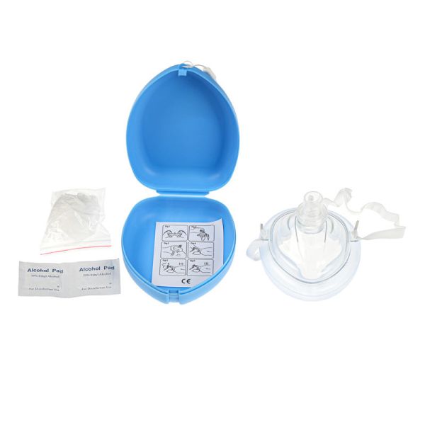 Portable CPR Mask with Oxygen Port and One-Way Valve for Emergency Resuscitation