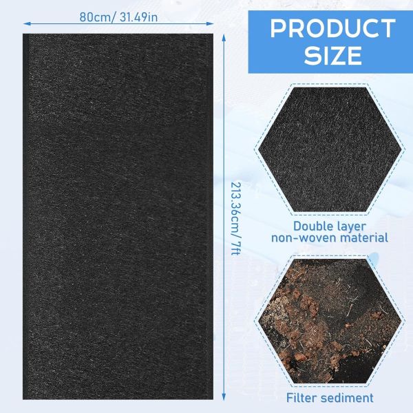 Geotextile Landscape, 4ft X 50ft & 6oz Geotextile Fabric, PP Drainage 350N Tensile Strength & 440N Load Capacity, For Driveway & Road Stabilizationr, Erosion Control, French Drains