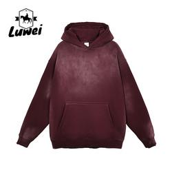 Peso pesado algodão algodão poliéster fitness básico cultivo lavado simples preto Slim Fit suéter Street Wear Hoodie