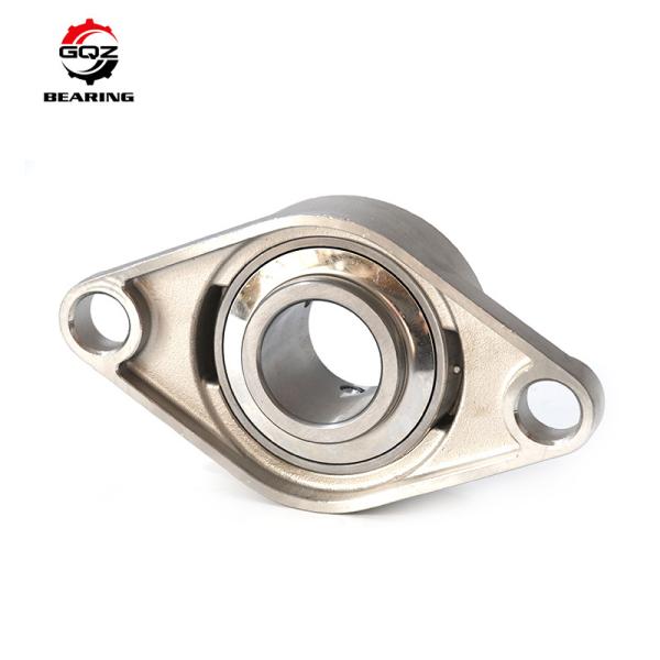 SSUCFL202 Stainless Steel Flange Pillow Block Bearing 15mm Two Bolt Flanged Mounted Ball Bearing For Food Machinery
