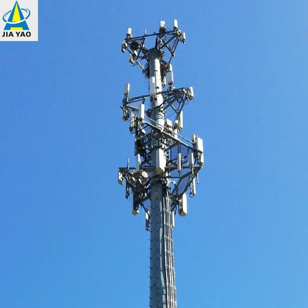 16 24 32M Monopole Communication Steel Tower Wind Resistant for 5G Urban Base Station