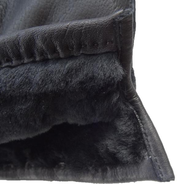 Deerskin Fur Lined Mens Soft Leather Gloves Classic Hand Sewing Stitching
