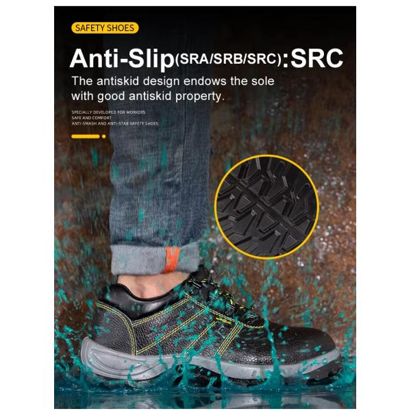 Chaussures de sécurité de construction industrielle Chaussures en cuir noir pour hommes