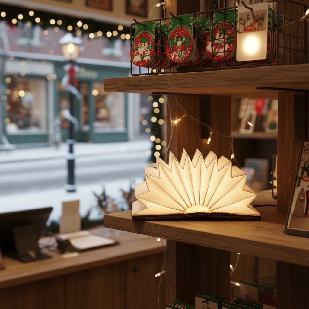 Free Sample Mini Foldable Luminous Book Light Suction Creative Fridge Magnet