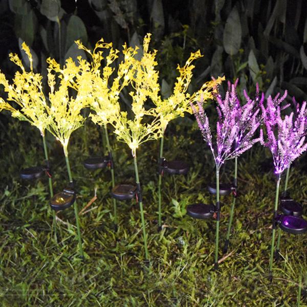 Solar Artificial rape Flower Lights Ground Decoration Lawn Lamp