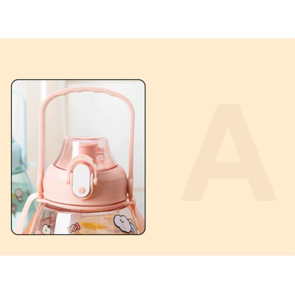 Convenient Wide Mouth Sports Water Bottle 38oz Custom Design Clear Plastic with Straw
