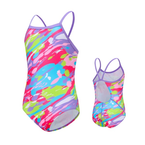 UPF 50+ Breathable Girls Swimwear Kids Swimsuit Machine Washable Comfort