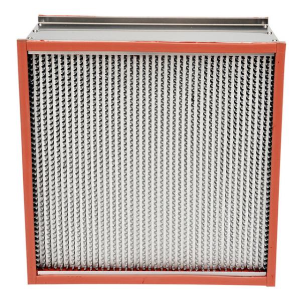 Pharmaceutics High Temperature Hepa Filters Stainless Steel Enclosing Frame