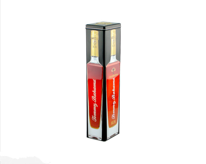 CMYK Printing 750ml Square Metal Tinplate Gift Tin Can For Wine Bottle Packaging