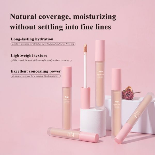 Own-brand Cosmetics Natural Organic Matte Full Coverage Vegan Waterproof Whitening Mineral Liquid Concealer 24-Hour Long-Lasting