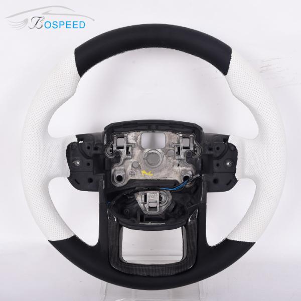 Carbon Fiber White Leather Range Rover Sport Steering Wheel Geometric Customization