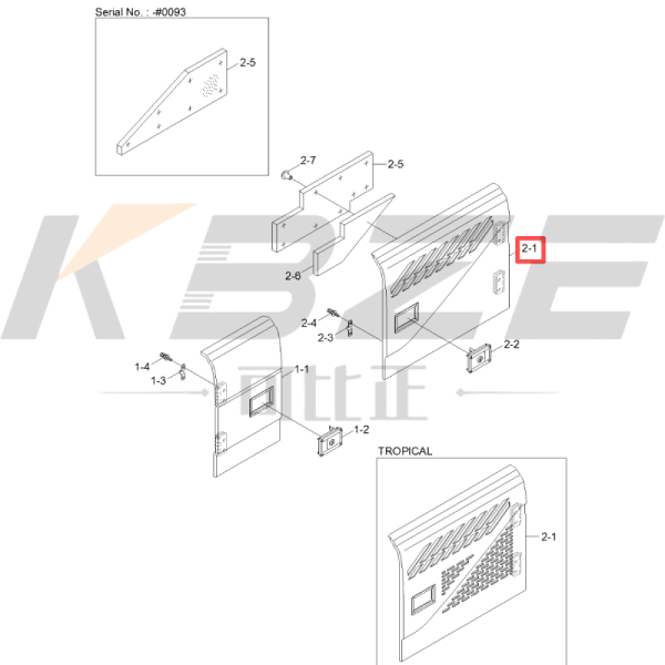 KBZE 71Q6-52211 71Q6-62210 HYUNDAI LH SIDE DOOR REPLACE FOR R210-9 R215-9 R220-9