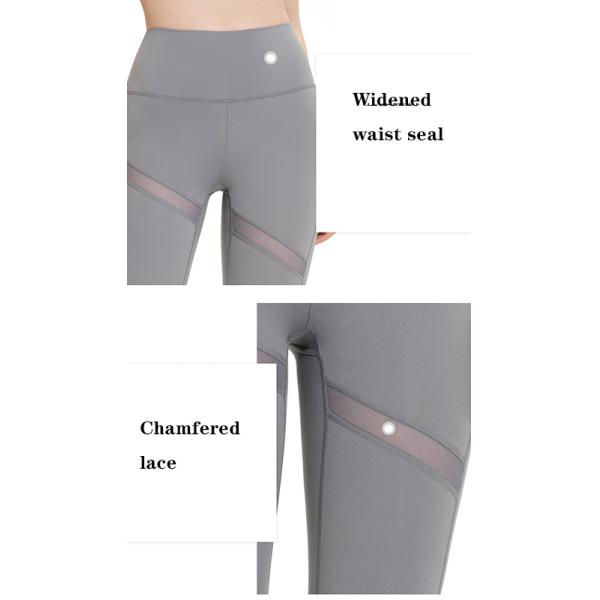 Traceless цепляет колготки спорт Breathable талии женщин Капри брюк йоги высокой обнаженные