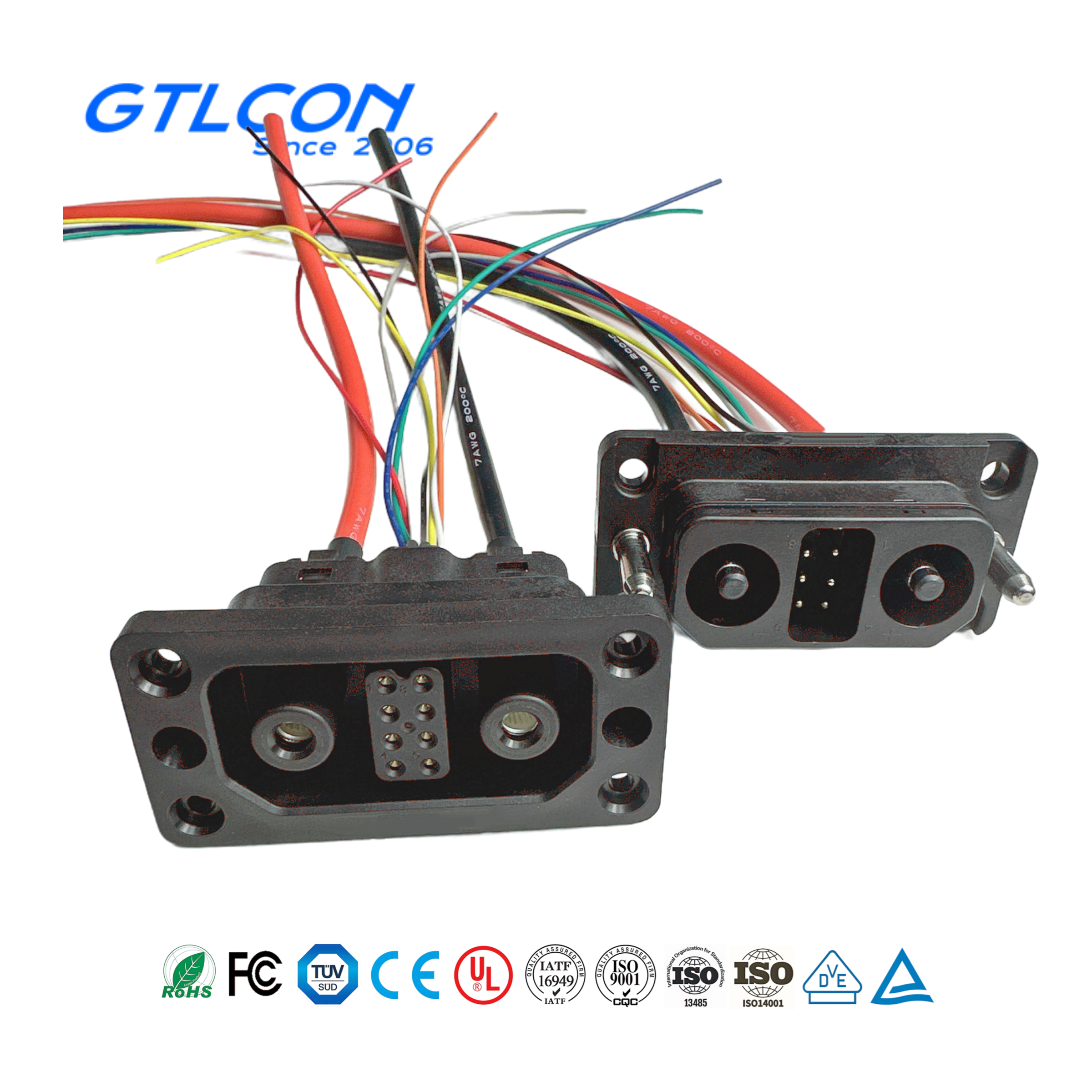 2+8P 100A 200A stackable high current energy storage connector for lithium battery packs