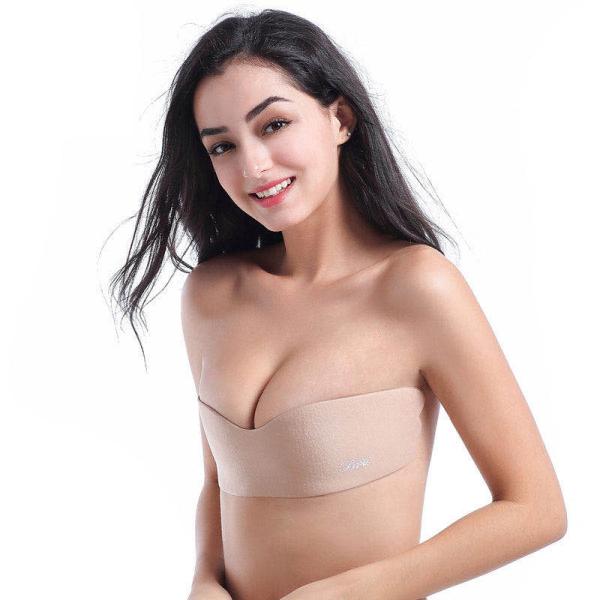 Niris Lingerie Women Push UP Strapless Self Adhesive polyamide Silicone One Piece Invisible Bra