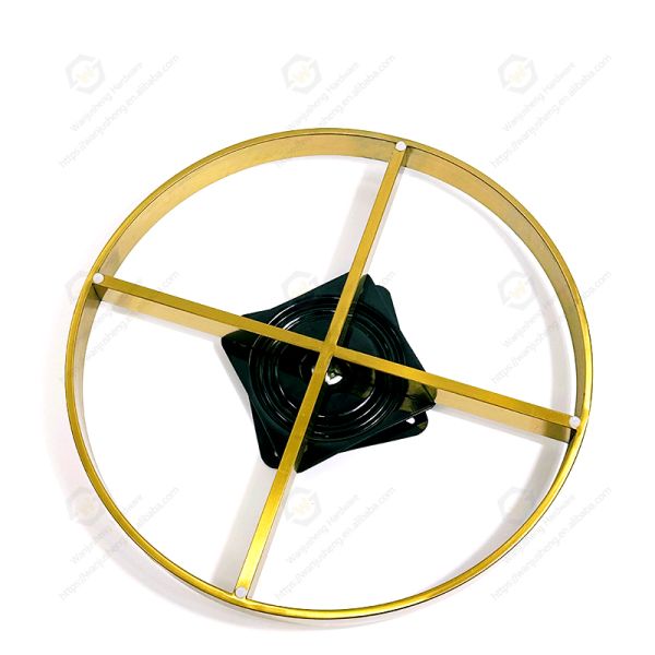 Gold Stainless Steel Decorative Furniture Frame Hardware Accessories Sofa Armrest Base With Handle and Swivel Plate