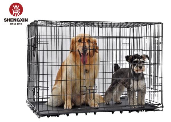 Removable 30Inch Large Metal Kennel Reinforced Iron With Tray