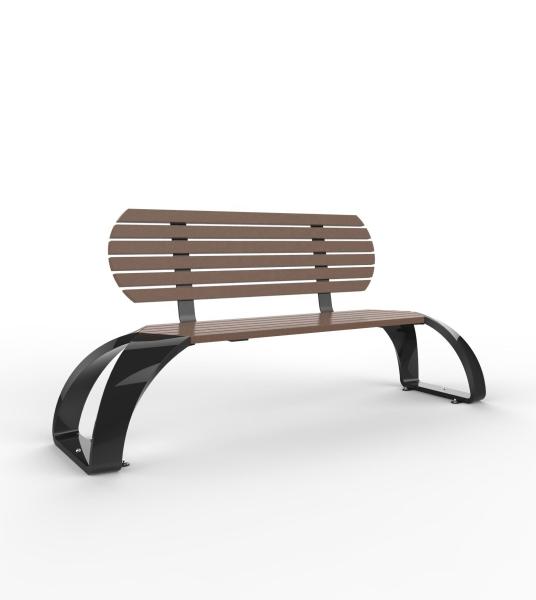 Bancos de madeira para pátio, bancos de madeira para exterior com material de barra de HDPE