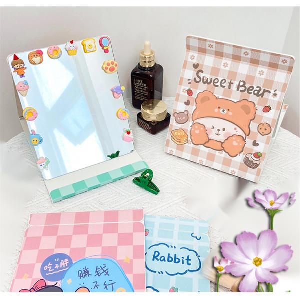 Extra LOGO Yes Heart Shaped Travel Cosmetic Small With Logo Mirror For Easy Touch-Ups