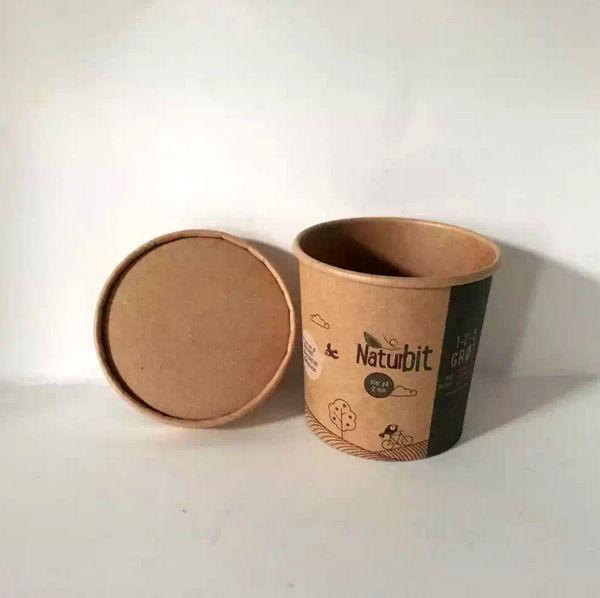 o gelado descartável de papel de embalagem de 8oz Coloca as cubas de papel Eco do gelado amigável