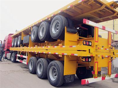 20ft 40ft Flat Bed Semi Trailer with 60 Ton Carry Capacity Flatbed Tractor Trailer