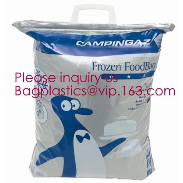 Custom Packing Aluminum Foil Zip-Lock Grocery Handle Thermal Insulation Cooler Bag For Outdoors,Promotional Insulated La