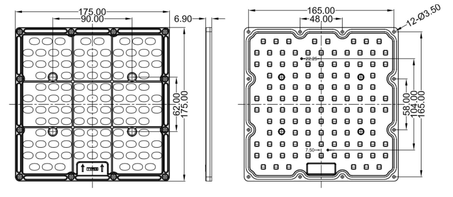 Модуль оптически объектива ТИПА 2 пункты СИД 112 частей 175x175mm для СИД 3030 SMD
