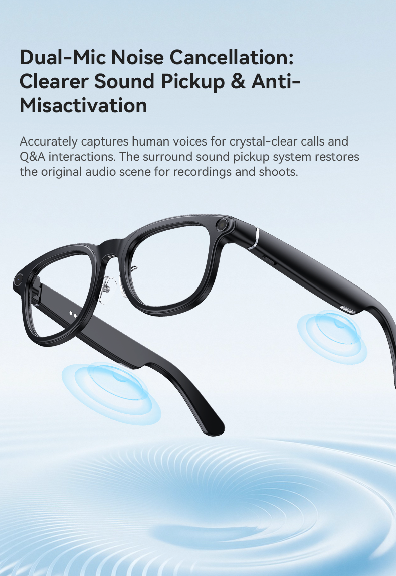 AI Smart Glasses with Bluetooth V53 Seamless Wireless Data Transfer and Device Pairing X01
