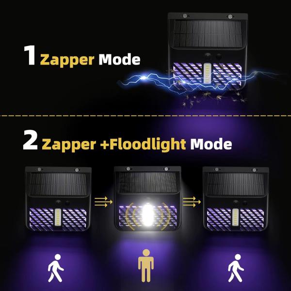 PIR Motion Sensor Solar Mosquito Killer Lamp Insect Repellent Fly Killer ABS Material