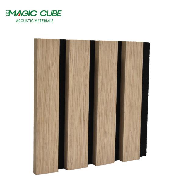 Melamine Surface Pet Acoustic Panels with 18mm MDF 9mm Pet Thickness and Wood Slat