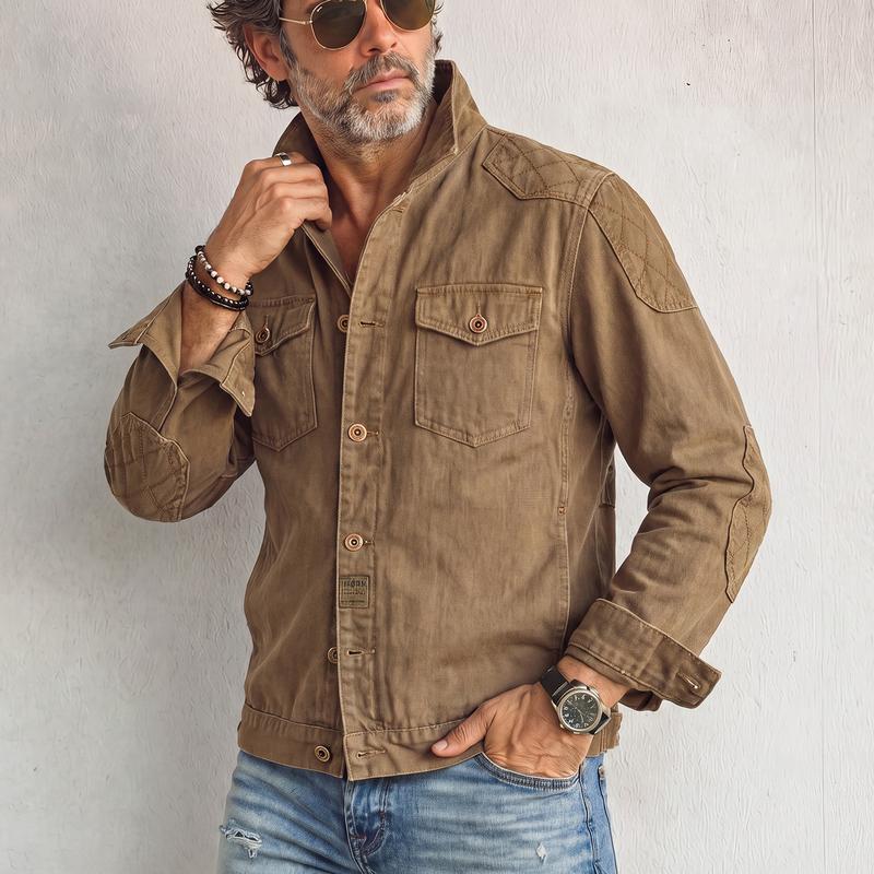 Fabric Hem Daily Fabric Hem Cotton 100% french workwear jacket wholesale Long Sleeve Multi Pocket Custom (CK730)