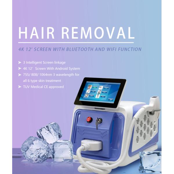 Диодная лазерная удаление волос 800 Вт 755 нм 1064 нм 808 нм трио лазерная машина