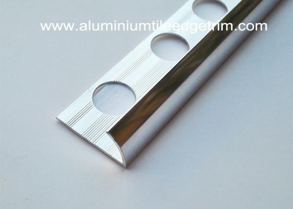 Silver Aluminium Internal Corner Tile Trim Profile Home Decoration For Bathroom