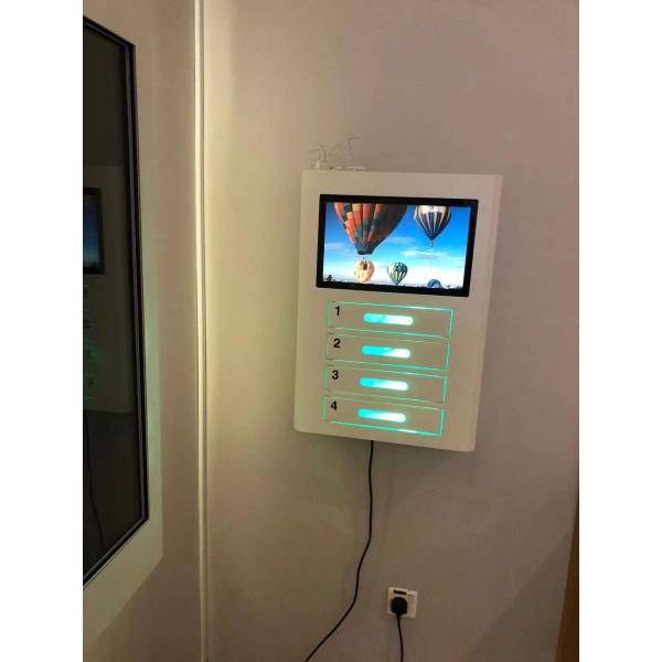 Quick Charge Wall Mounted Cell Phone Charging Lockers Advertising Touch Screen