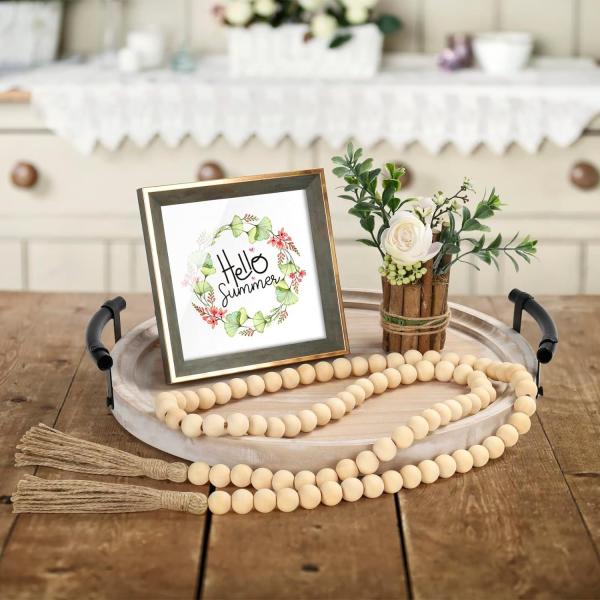 Wooden Round Tray in Plain Color for Modern Kitchen Serving Platter