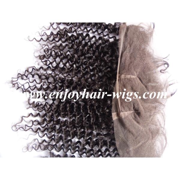 Peruvian virgin remy hair lace frontal 13''x4'' ,natural color curly hair 10''-24''length