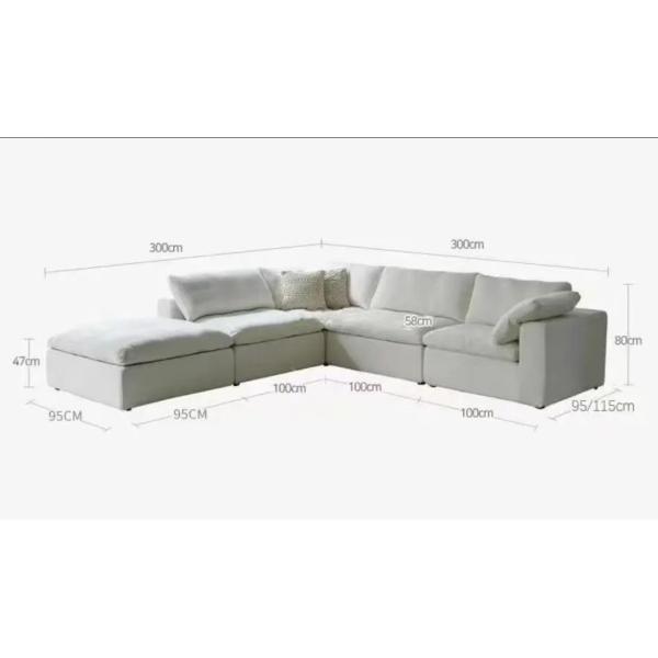 Practical Sectional Fabric Custom Sofa Bed  L Shaped