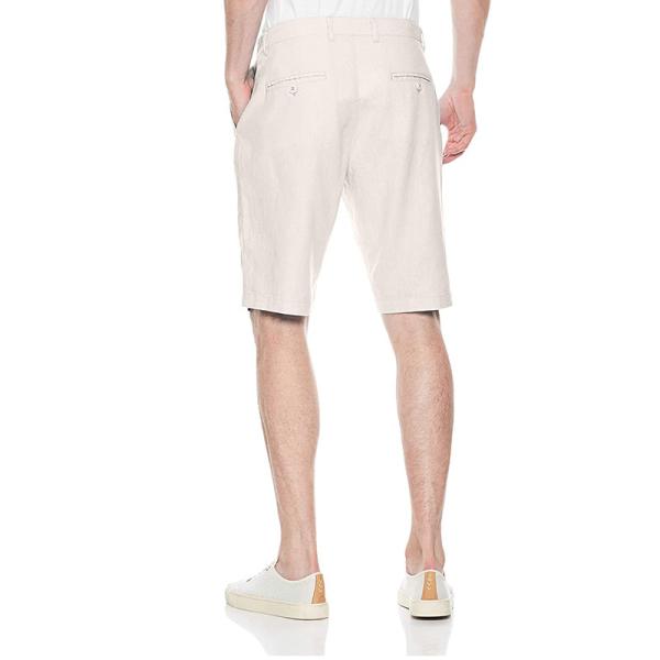 Easy Care Breathable 48% Linen Black Viscose Shorts Men'S Flat Front Shorts