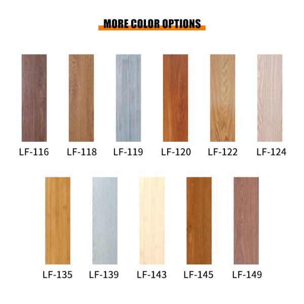 Fireproof Wood Design Vinyl Floor Stickers with 152.4*914.4mm Size for Indoor Use