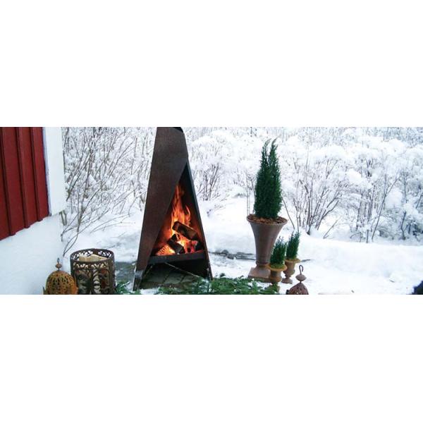 Freestanding 120cm современный на открытом воздухе камин геометрическое Corten стальное Chimenea
